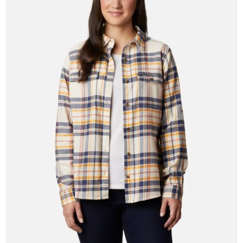 Columbia Pine Street Stretch Flannel, Camisa Azul Marino Multicolor Para Mujer | 854267-PCY